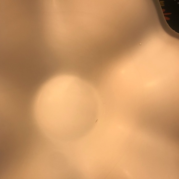 WHITE MATE GLASS WAVY VASE BOWL Plate Vase Flower Shaped 9.5”  MILKY VINTAGE? - Picture 5 of 16